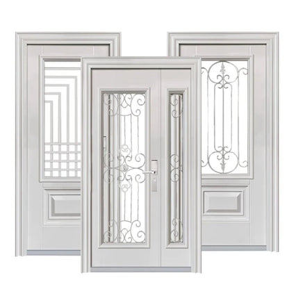 Safety steel door front entrance metal door waterproof high quality Chinese glass door household - My Store