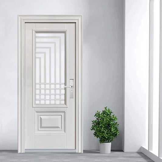 Safety steel door front entrance metal door waterproof high quality Chinese glass door household - My Store
