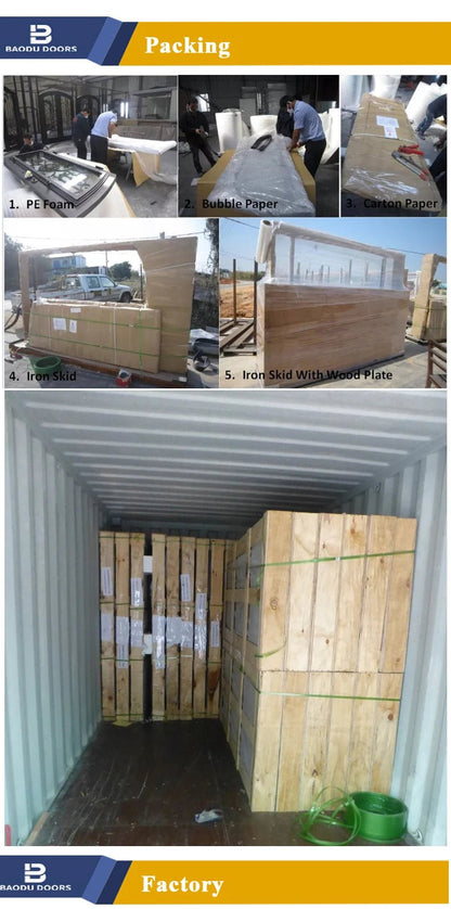 Safety steel door front entrance metal door waterproof high quality Chinese glass door household - My Store