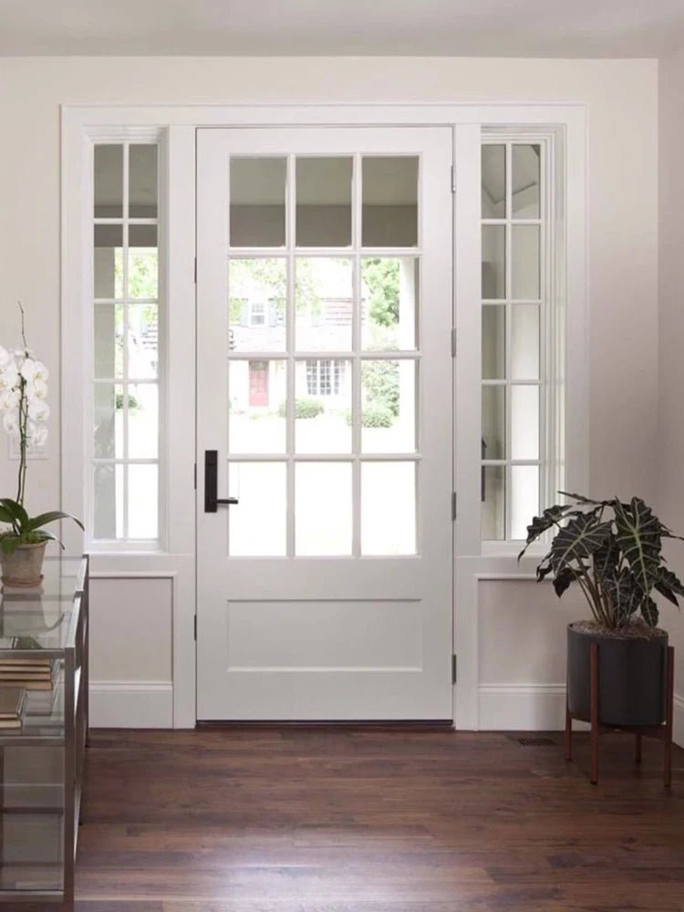 Sixinalu French Casement Door Entrance Front Exterior Interior Doors Aluminum Glass For Bedroom Home Decor Custom Panel 1.5x2.2M - My Store