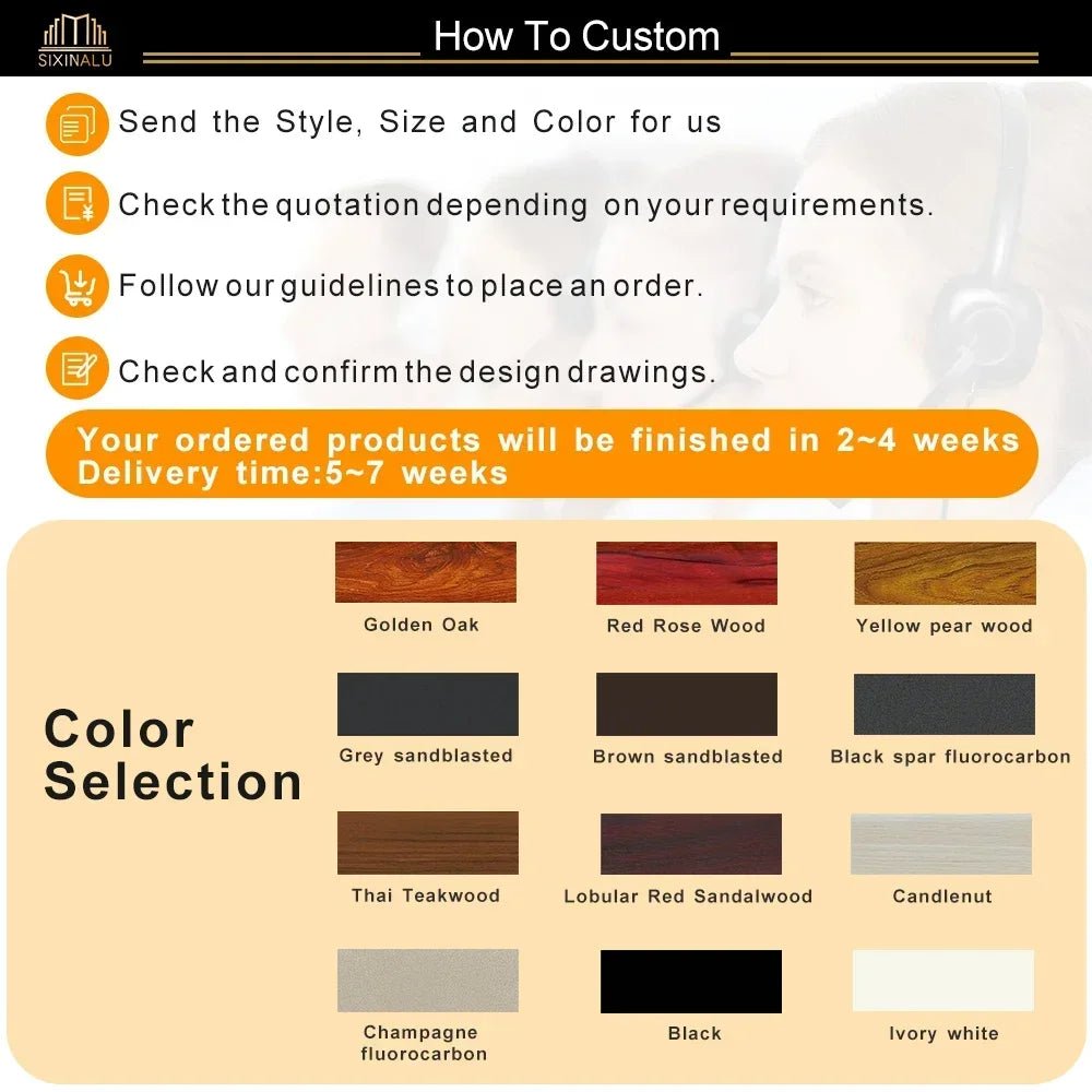 Sixinalu French Casement Door Entrance Front Exterior Interior Doors Aluminum Glass For Bedroom Home Decor Custom Panel 1.5x2.2M - My Store