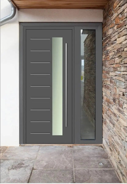 Luxury Style Commercial Store Front Door Custom 4mm Thermal Break Aluminum Entry Doors with Smart Lock Pivot Entrance Door - My Store