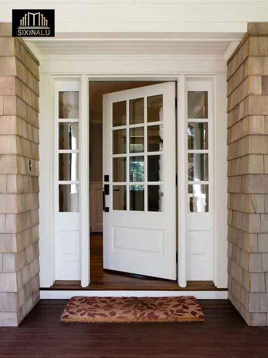 Sixinalu French Casement Door Entrance Front Exterior Interior Doors Aluminum Glass For Bedroom Home Decor Custom Panel 1.5x2.2M - My Store