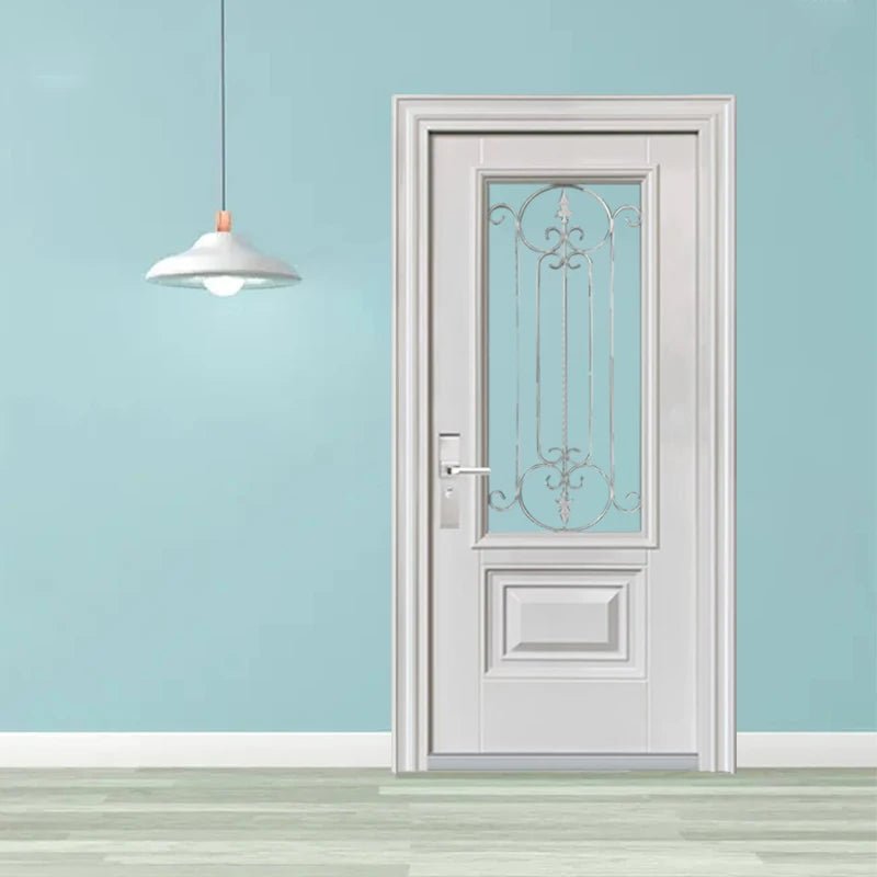 Safety steel door front entrance metal door waterproof high quality Chinese glass door household - My Store