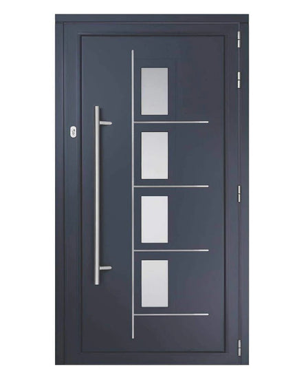 Entrance Front Door With Sidelight Swing Security Entry Main Doors Casement Exterior Door Gate Aluminum Home Decor Custom - My Store