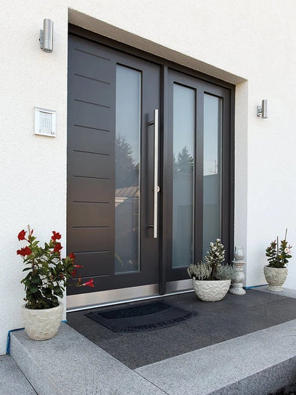 Entrance Front Door With Sidelight Swing Security Entry Main Doors Casement Exterior Door Gate Aluminum Home Decor Custom - My Store