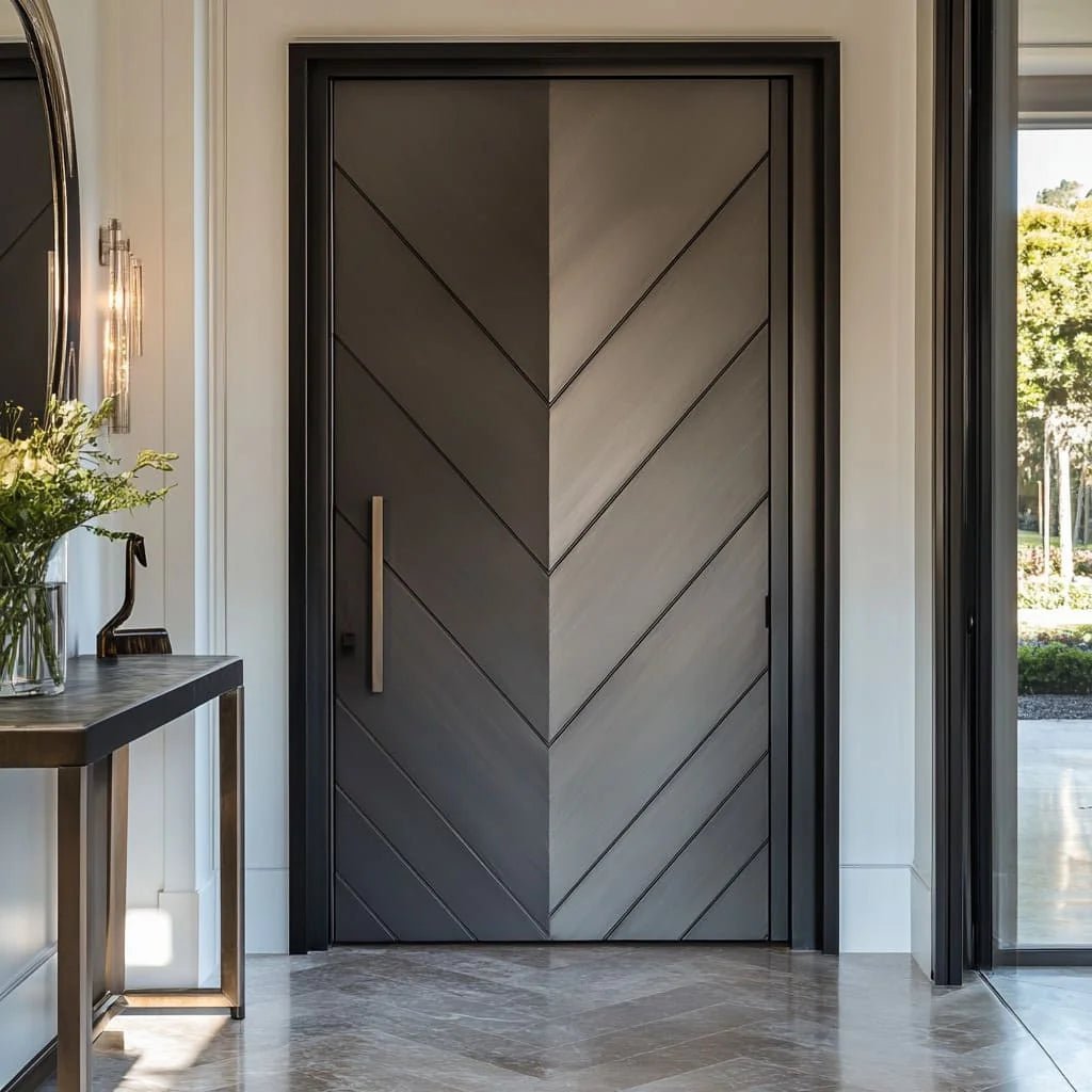 Luxury Style Commercial Store Front Door Custom 4mm Thermal Break Aluminum Entry Doors with Smart Lock Pivot Entrance Door - My Store