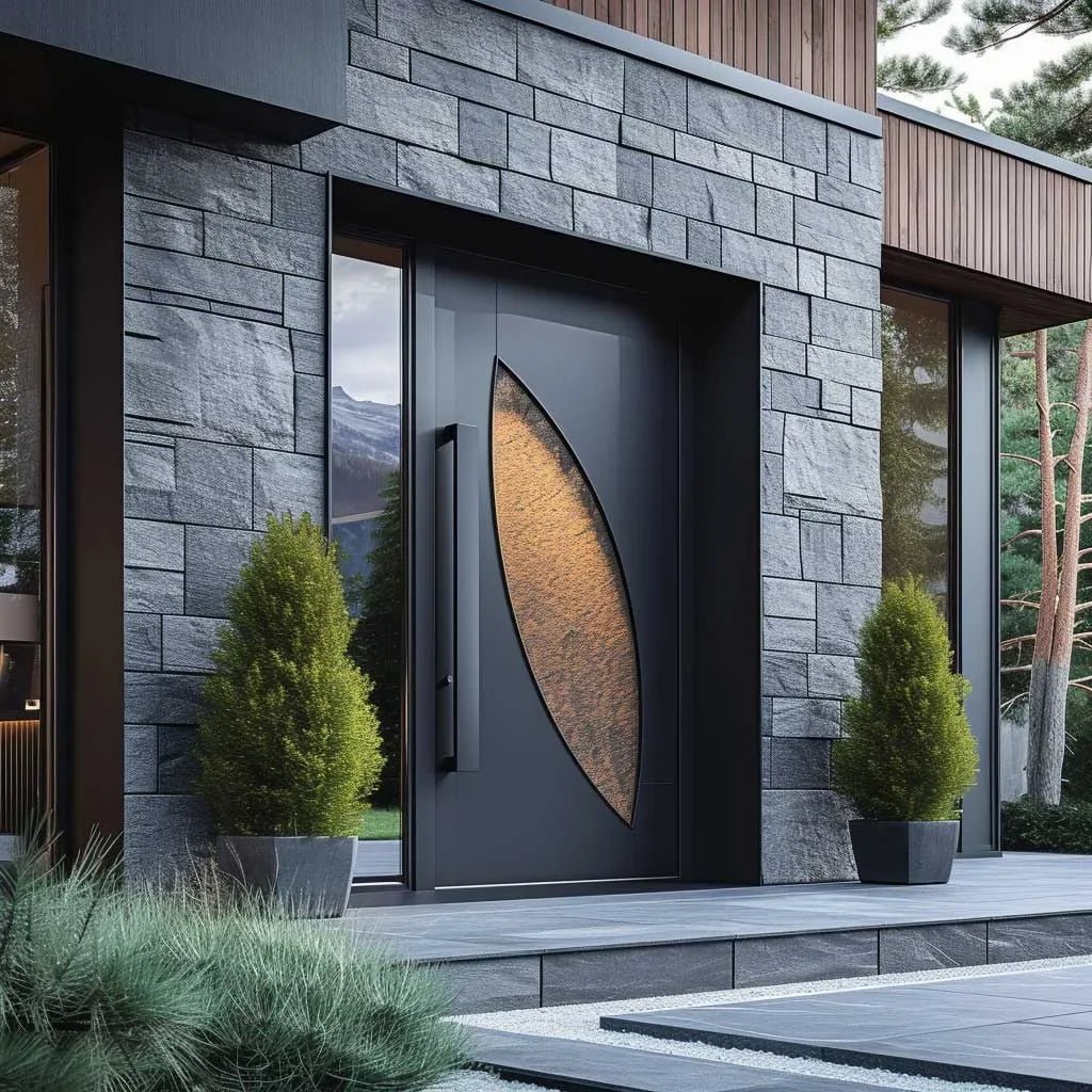 Customized Front Doors for House Entry Exterior Entrance Door Main Gate Modern Aluminum Security Door for Villa Home Decoration - My Store