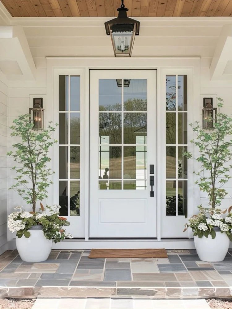 Sixinalu French Casement Door Entrance Front Exterior Interior Doors Aluminum Glass For Bedroom Home Decor Custom Panel 1.5x2.2M - My Store