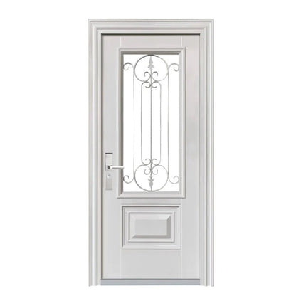 Safety steel door front entrance metal door waterproof high quality Chinese glass door household - My Store