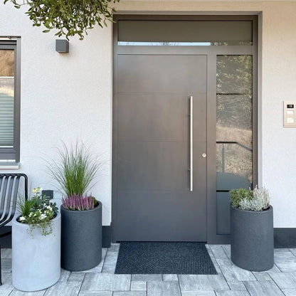 Luxury Style Commercial Store Front Door Custom 4mm Thermal Break Aluminum Entry Doors with Smart Lock Pivot Entrance Door - My Store