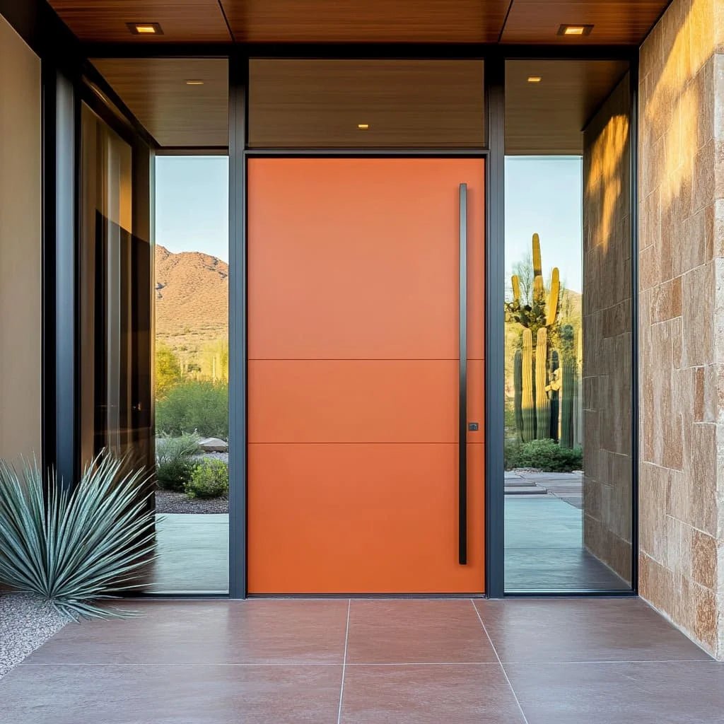 Luxury Style Commercial Store Front Door Custom 4mm Thermal Break Aluminum Entry Doors with Smart Lock Pivot Entrance Door - My Store